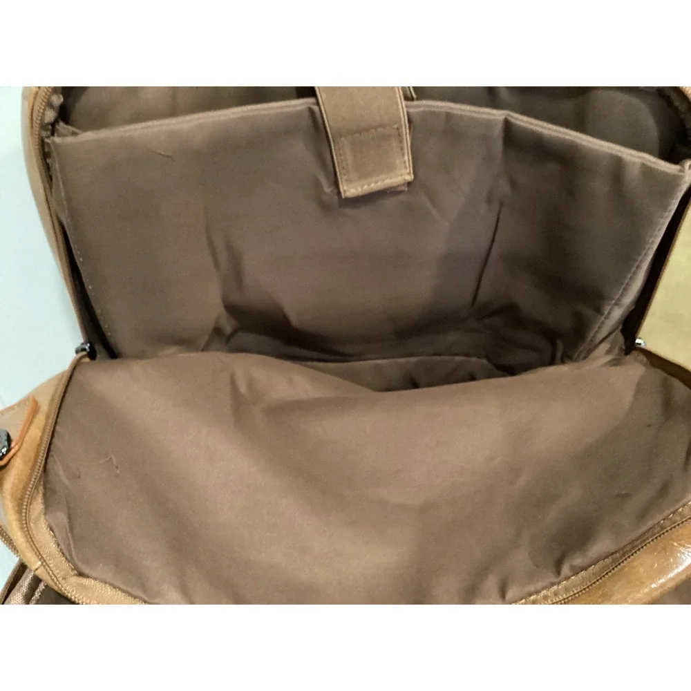 Ekphero Brown Faux Leather Briefcase‎ Messenger Bag Laptop Bag with Strap - Picture 5 of 12